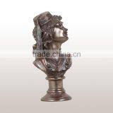 Imitation Bronze Color Resin Female Bust Sculpture for Home Decoration thumbnail-4