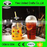 500ml Maison Glass Bottle With Metal Hole in the Centre for Straw thumbnail-1