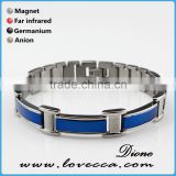 In Stock Stainless Steel Energy Jewelry Double Row Energy Element Silver Gold Plating Bio Magnetic Bracelet