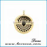 New Professional Silver Color Stainless Steel Round Aromatherapy Locket Necklaces thumbnail-4