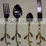 Brass Leaf Design Handle Antique Cutlery Sets thumbnail-1