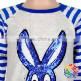 Easter Bunny Embroidery Sequin Kids Tshirts Fashion New Pattern Long Sleeve Easter Kids Raglan Shirts thumbnail-5