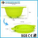 FOLDING Kitchen Use Basin, Silicone Bowl, Colorful Painting Basin thumbnail-2
