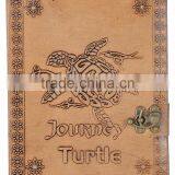 Handmade Vintage Embossed Turtle Leather Journal With Clasp thumbnail-1