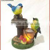 Outdoor Garden Decor Resin Birds Shaped Lampara Solar