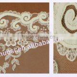 Fancy Rosette Ivory Gold White Wedding Table Cloth thumbnail-6