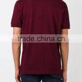 China Manufacturer Good Quality Red Cotton Zig Zag Trim Polo t Shirt With Pocket thumbnail-4