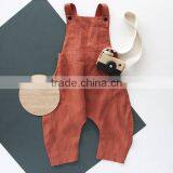 New Casual Design Brick Red Linen Boutique Kids Clothes Summer Baby Romper thumbnail-1