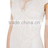 High Quality Short Sleeve Out Mini Lace Sexy Evening Dress thumbnail-5