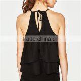 Top Selling Products 2017 Hip-length Poplin Halter Top With no Sleeves thumbnail-3