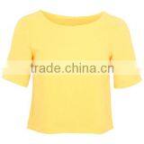 Bright Orange Wholesale Plain Lady Crop Top thumbnail-1