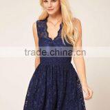 Sleeveless Skater Dress In Lace thumbnail-1