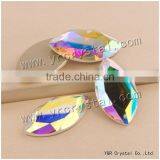 Sew on Fish Eye ab Rhinestones Beads Crystal Glass Beads AB Color With Two Holes or Not thumbnail-4