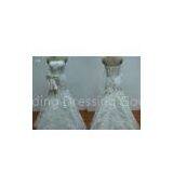 Lace Up A Line Strapless Organza Ivory White Wedding Dress Silhouettes thumbnail-1