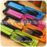 ABS Portable Chopstick Spoon Fork 3 Piece Set Ableware/Lidg Travel 3 Piecer Set Wheat Straw /f Dining Tableware