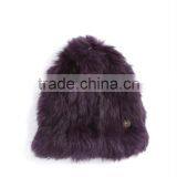 YR419 Stretch Knitted Beanie Real Rabbit Fur/China Factory Sale Hats thumbnail-2