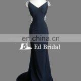 Custom Made V Neckline Cap Sleeve Beaded Black Teen Special Occasions Prom Dresses thumbnail-3