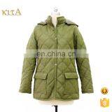 Women Warm Fake Fur Lining Winter Hooded Quilted Jacket thumbnail-1
