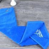 Wholesale Blue Hand Towel Velvet Pile Golf Towels With Clip
