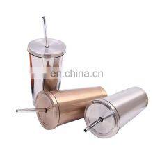 GINT Hot Selling Double Wall Color Glitter Drinking Water Cup With Lids and Straws thumbnail-3