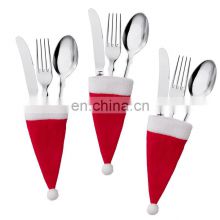 Widely Used Superior Quality Christmas Hat Shape Portable Christmas Cutlery Set