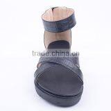 Upper Embossing Latest Designs Flat Zipper Sandals Made in China for Ladies thumbnail-3