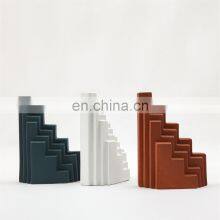 Morandi Color Stairs Shape Table Sculpture Home Accessories Ceramic Decor for Office thumbnail-4