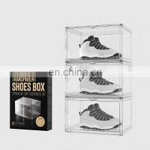 Clear Transparent Wholesale Shoe Box uk Stackable Jordan Nike Acrylic Shoe Box Magnetic With Custom Logo Front Plastic Shoe Box thumbnail-5