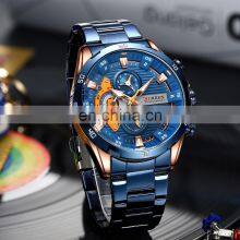 CURREN 8402 Men Quartz Watches New Model Fashion Luxury Brand Stainless Steel Strap Men Wrist Watch thumbnail-3