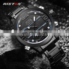 RISTOS Watch Fashion Quartz Chronograph Watches Luxury Brand Stainless Steel Water Resistant 3ATM Watches Men RISTOS 9338 thumbnail-3