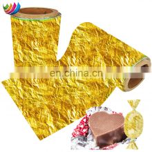 Custom best quality hot sale gold  Rolling aluminum foil food wrapping paper candy chocolate foil wrappers
