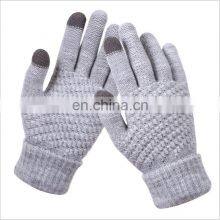Women Men Knitted Winter Acrylic Gloves Warm Thick Gloves Touch Screen Gloves thumbnail-2
