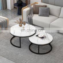 Luxury Coffee Tables Living Room Marble Coffee Table Modern Apartment Multifunction Coffee Table Set White Black thumbnail-1