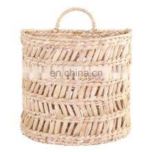 Hot Sale Water Hyacinth and Jute Antique Wicker Wall Hanging Baskets for Plants Accessories Flower Holder Supplier thumbnail-2