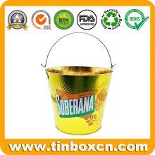 3L/5L/8L Customized Heineken Galvanized Tin Ice Bucket With Double Sides Printing and Handle For Beer thumbnail-3