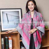 Tassel Flower Paisley Jacquard Square Lady Shawl thumbnail-5