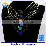 JL Gems Synthetic Elephant Opal S925 Silver Box Chain Green Opal Gold Necklace Jewelry thumbnail-6