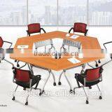 Combination Hexagon Table / Office Furniture Folding Multi-functional Room Table