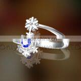 New Finger Ring Design With Big Zircons Sterling Silver Rings for Women thumbnail-3