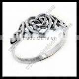 Stainless Steel Women's Celtic Eternity Claddagh Engagement Ring thumbnail-5