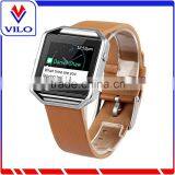 Genuine Leather Watch Strap Adjustbable Wrist Watch Band for Fitbit Blaze thumbnail-1