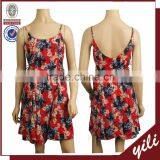 2016 S/S New Style Latest Sleeveless Printed Floral Dress thumbnail-1