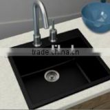 corner black quartz kitchen sink foshan