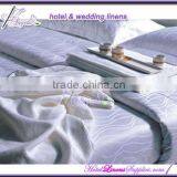 300TC Used Hotel Bed Sheets Duvet Covers With Water Wave Pattern for 5-star Luxurious Hotels thumbnail-1