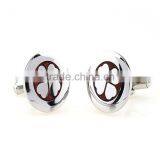 Groomsman Cufflinks With Onyx, Wood and Stainless Steel, Wood Keyhole Cufflinks thumbnail-2