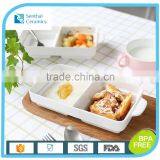 Porcelain Wholesale Rectangle Divided Ramekin Bowl With Handles for Home Use thumbnail-2