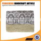 Ladies Party Hand Bag and Straw Cluth Bags With Crochet Vertical Stripes thumbnail-2