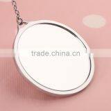 High Quality Fancy Metal Alloy Flexible Round One Side No Foldable Diamante Personalized Pocket Mirror/cosmetic Mirror thumbnail-3