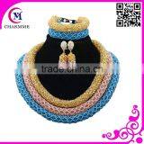 Ladies lovely nice beads necklace popular coral beads necklace jewelry sets to matching wedding dress or party