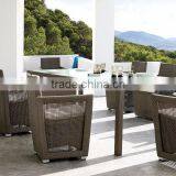 Best Selling Synthetic Rattan Outdoor Dining Set Furniture (1.2mm Alu Frame With Powder Coated,5cm Thick Cushion 250g Polyester thumbnail-1